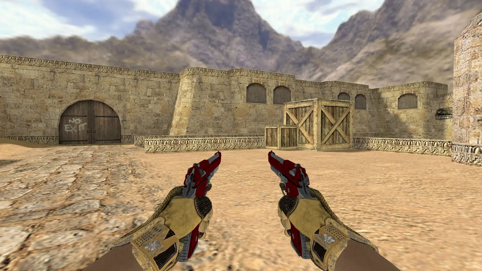 Dual Berettas — Sport Gloves Arid Pack — de_dust2 (first person)