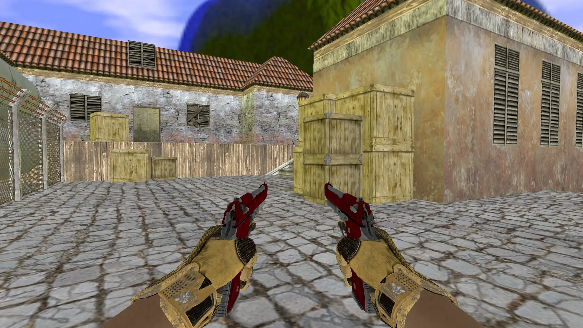 Dual Berettas — Sport Gloves Arid Pack — de_inferno (first person)