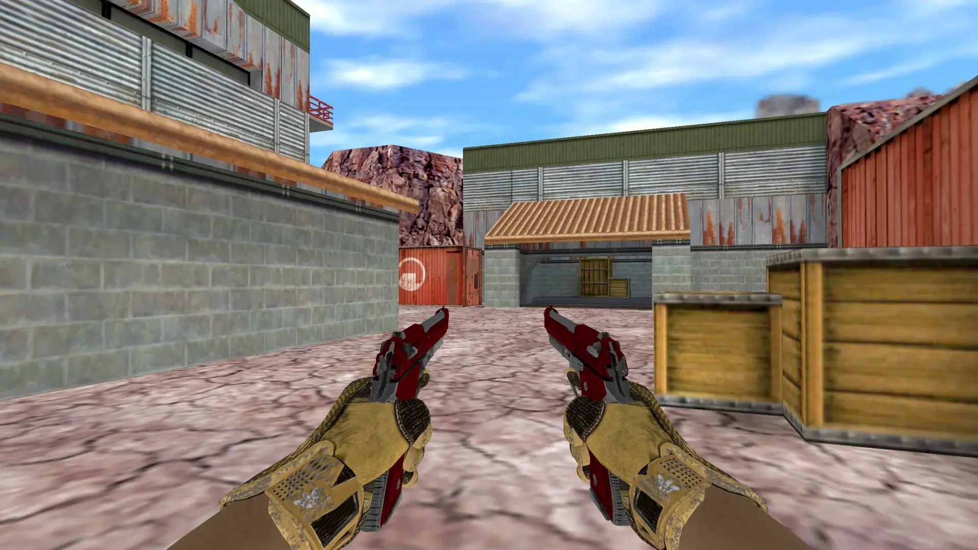 Dual Berettas — Sport Gloves Arid Pack — de_nuke (first person)