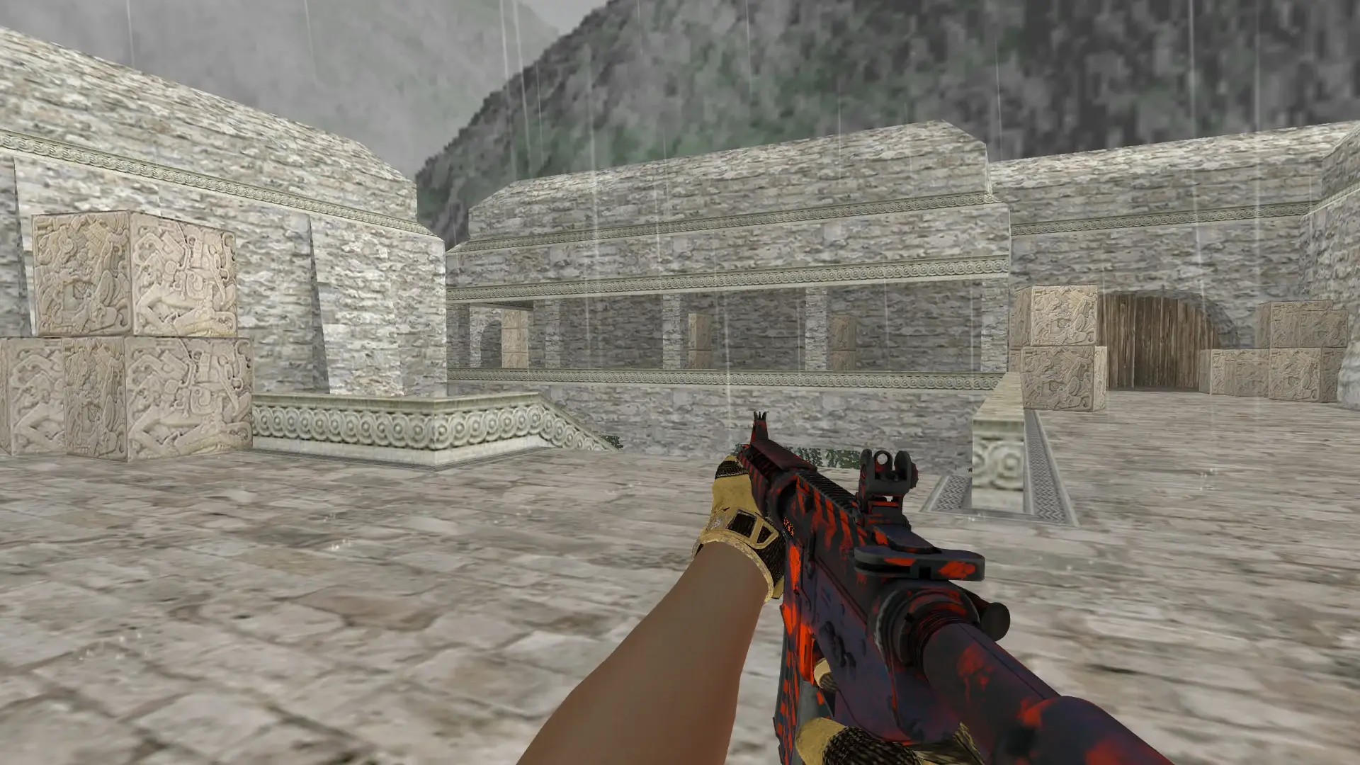 M4A1 — Sport Gloves Arid Pack — de_aztec (first person)