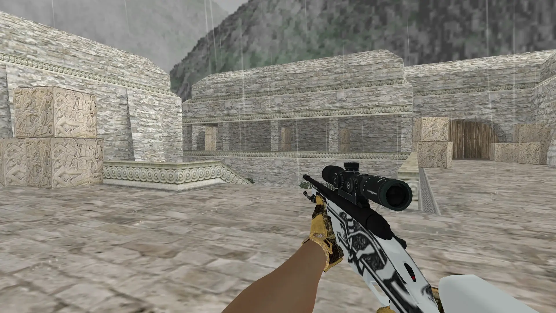 Scout — Sport Gloves Arid Pack — de_aztec (first person)