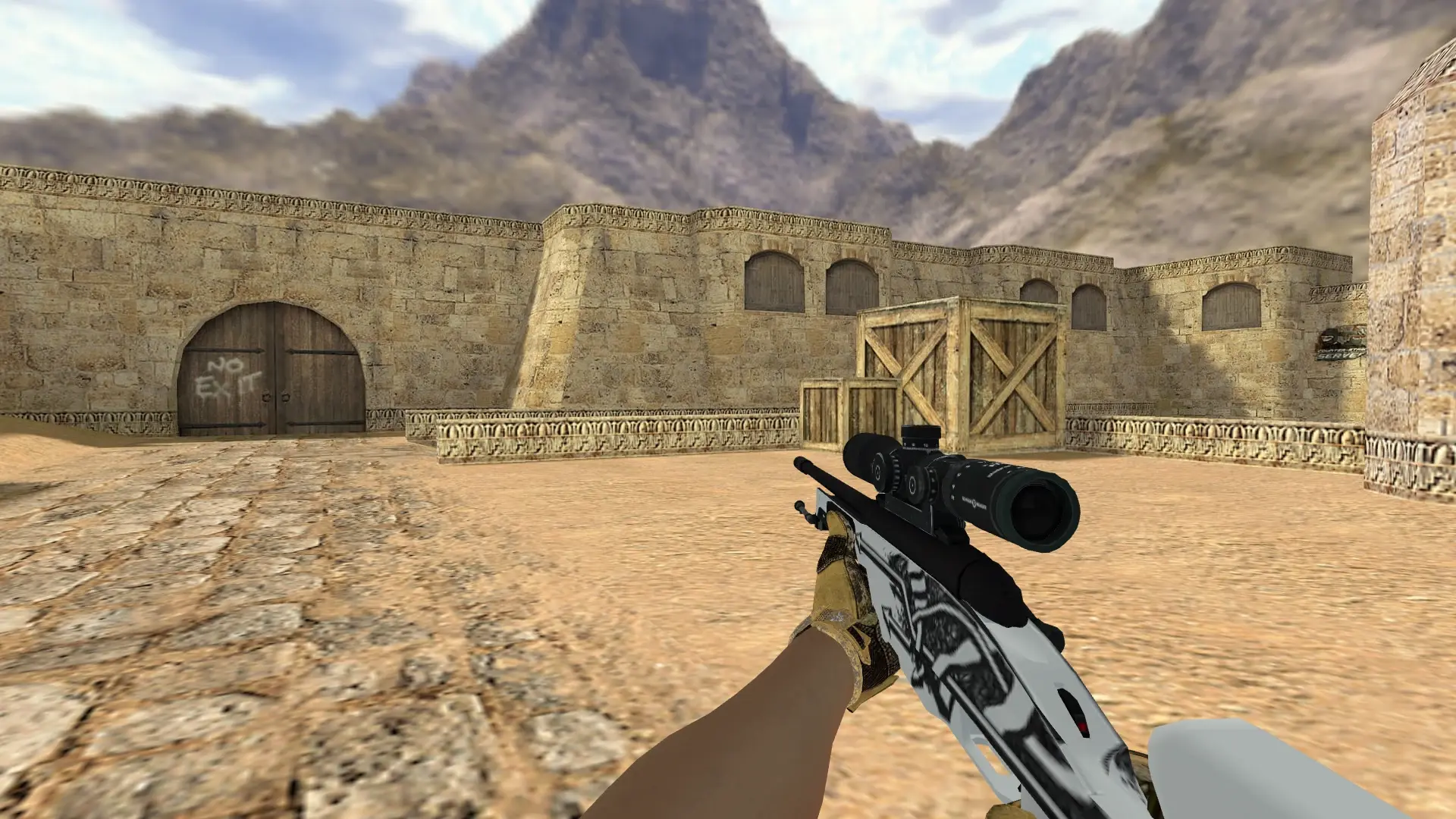 Scout — Sport Gloves Arid Pack — de_dust2 (first person)