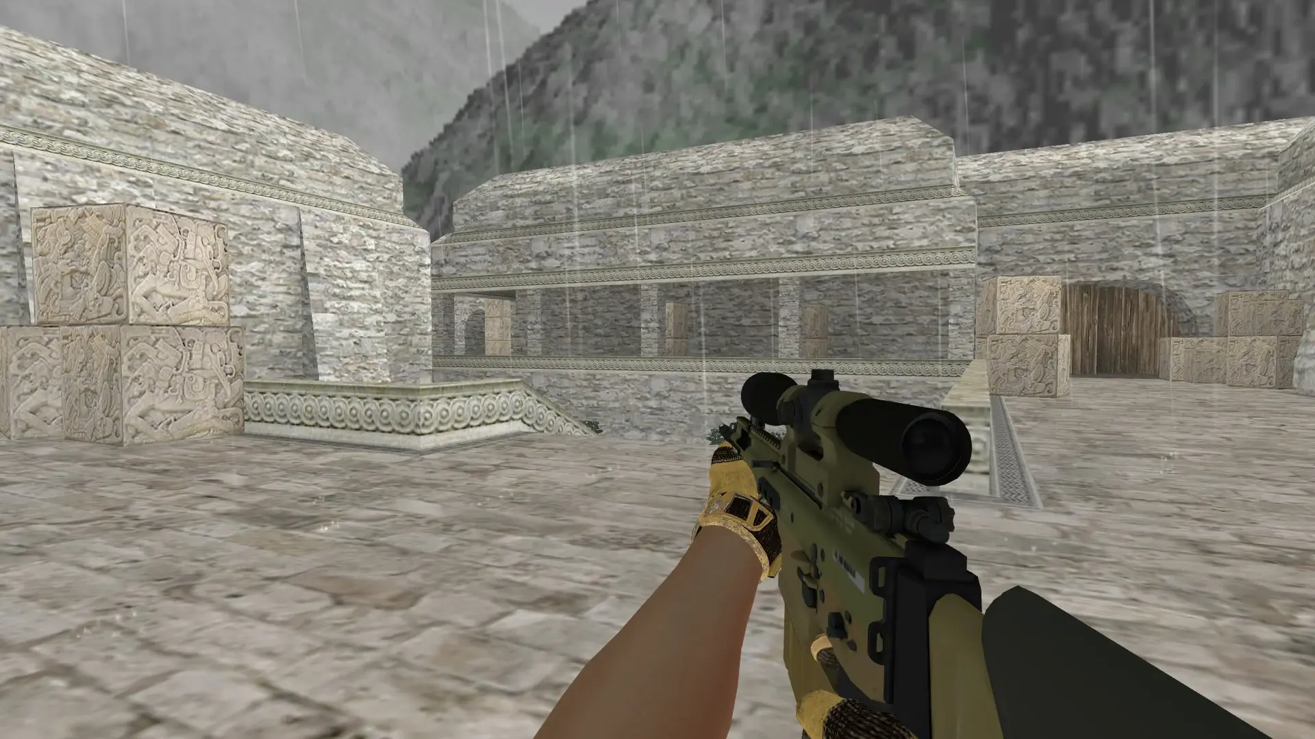 SG550 — Sport Gloves Arid Pack — de_aztec (first person)