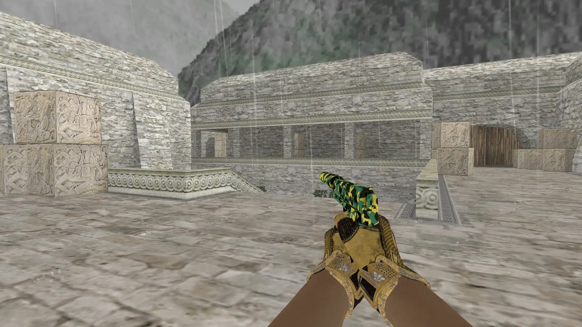 USP — Sport Gloves Arid Pack — de_aztec (first person)