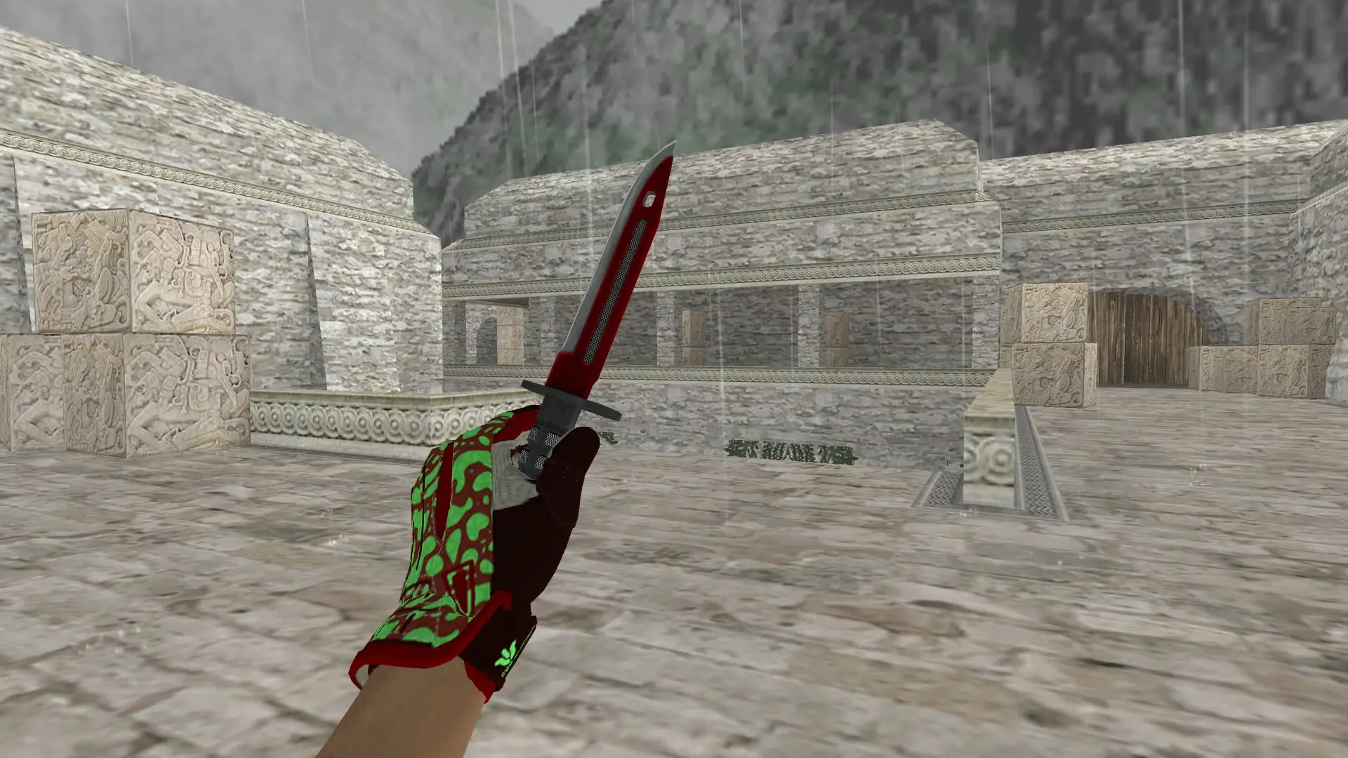 Bayonet Autotronic — Sport Gloves Bronze Morph Pack — de_aztec (first person)