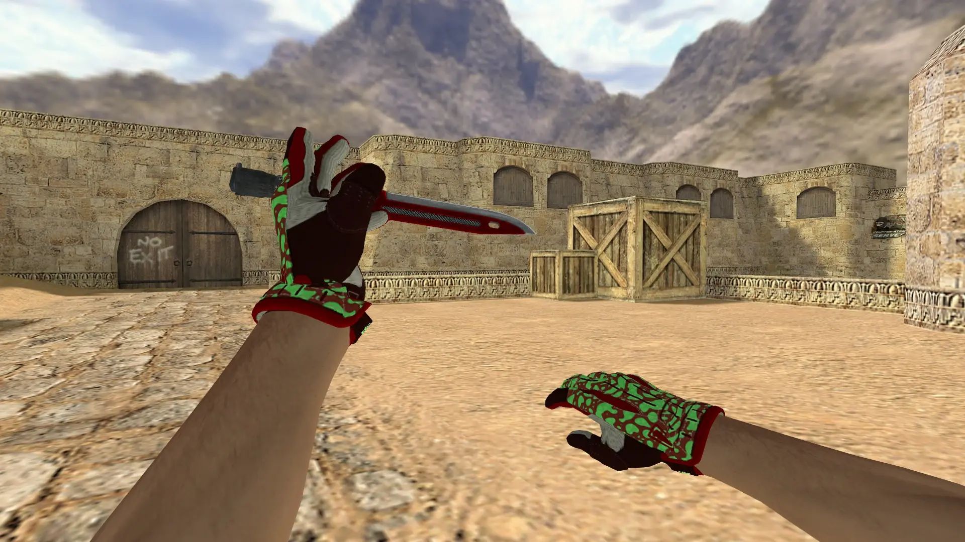 Bayonet Autotronic — Sport Gloves Bronze Morph Pack — de_dust2 (first person)