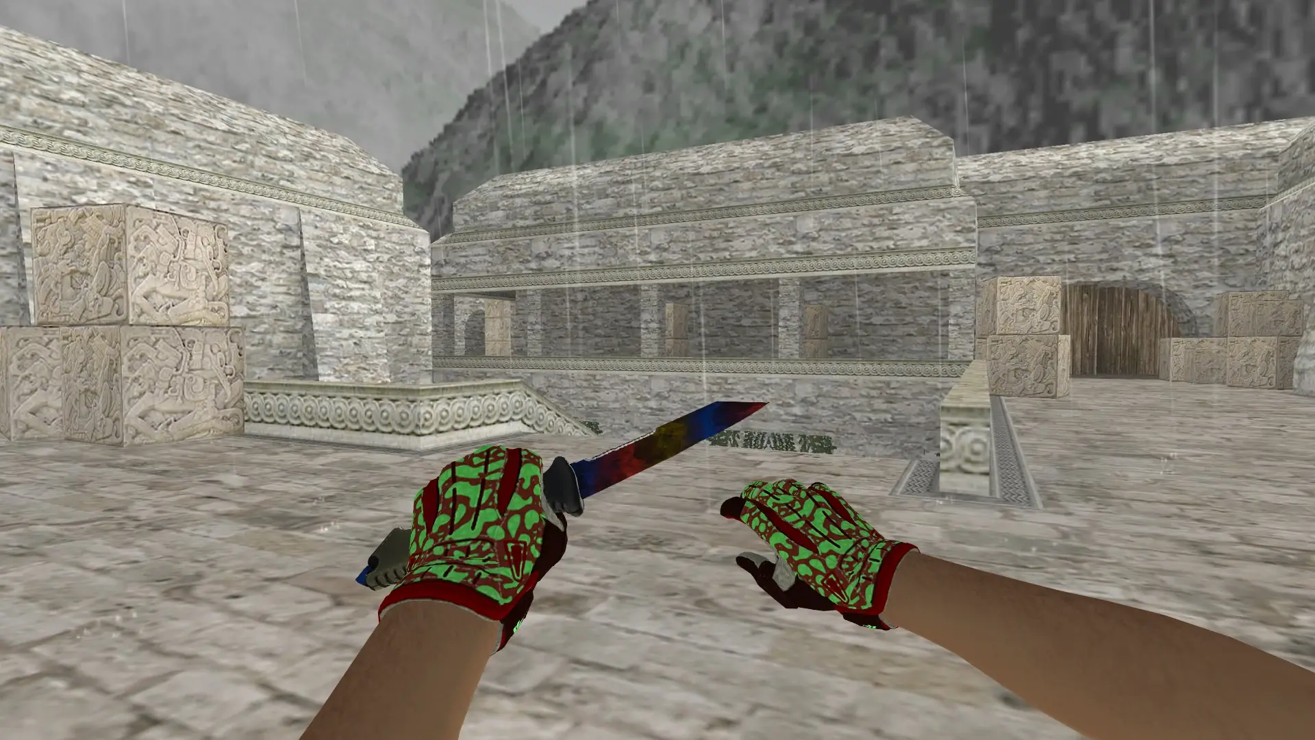 Ursus Marble Fade — Sport Gloves Bronze Morph Pack — de_aztec (first person)