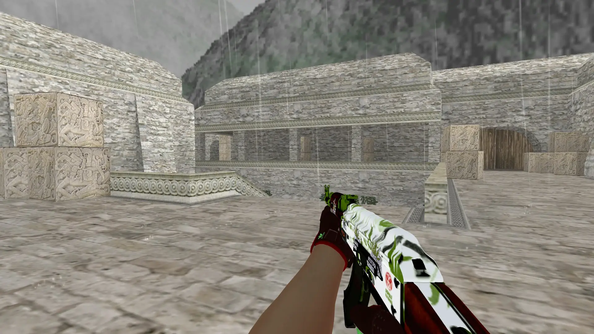 AK-47 — Sport Gloves Bronze Morph Pack — de_aztec (first person)