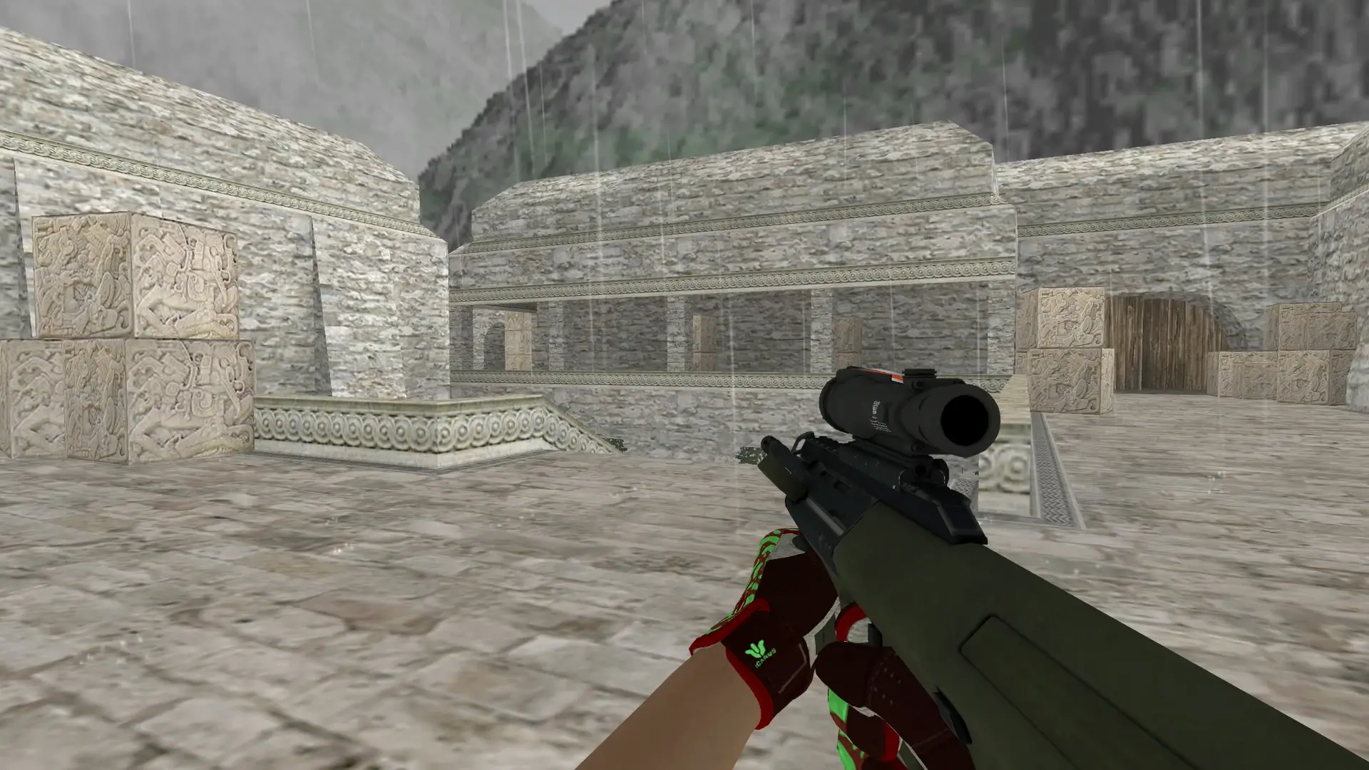 AUG — Sport Gloves Bronze Morph Pack — de_aztec (first person)