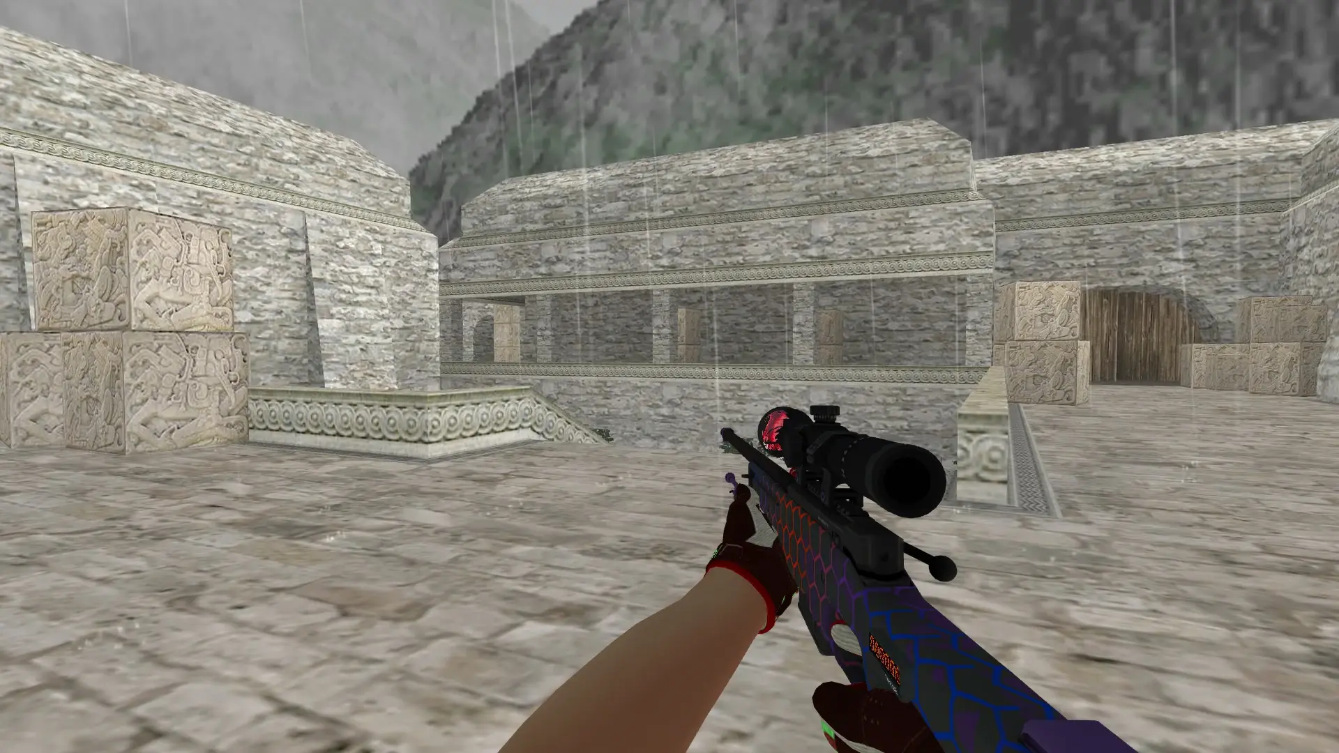 AWP — Sport Gloves Bronze Morph Pack — de_aztec (first person)