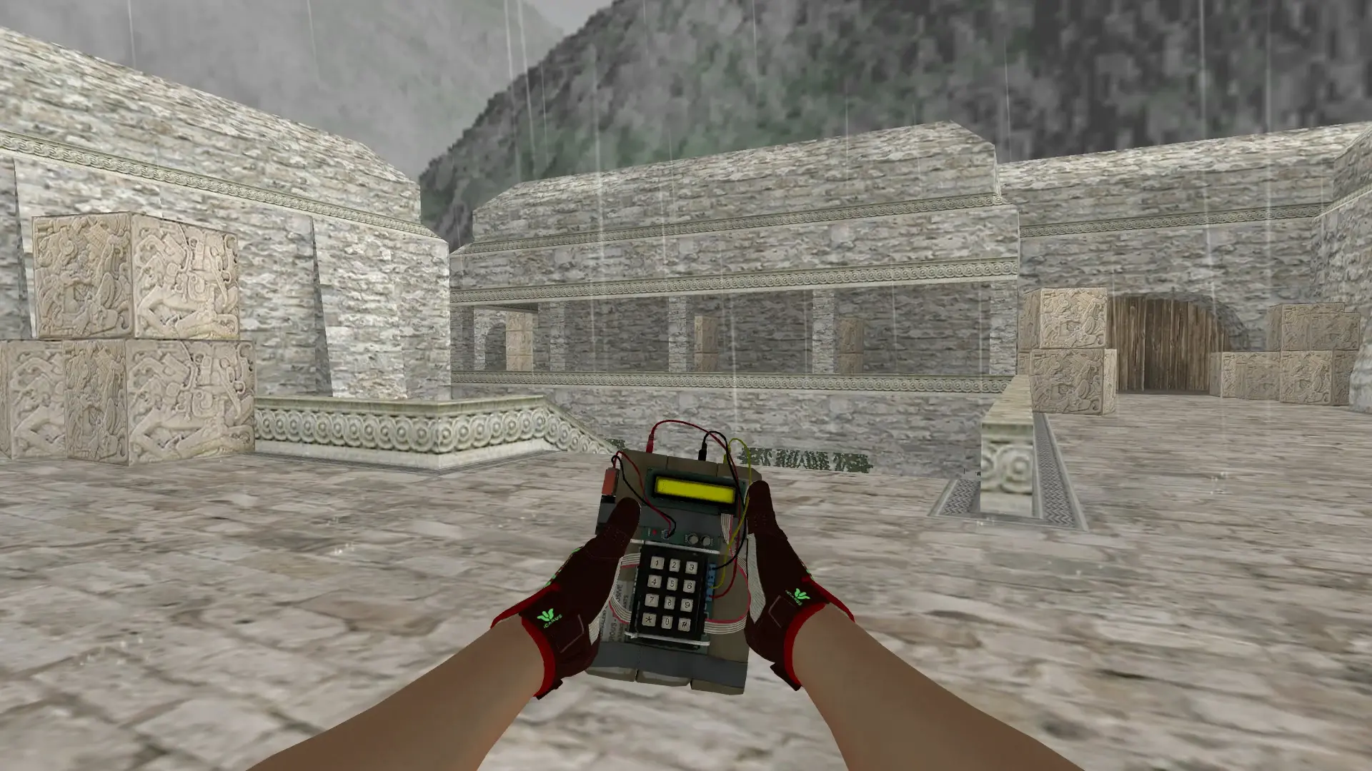 C4 — Sport Gloves Bronze Morph Pack — de_aztec (first person)
