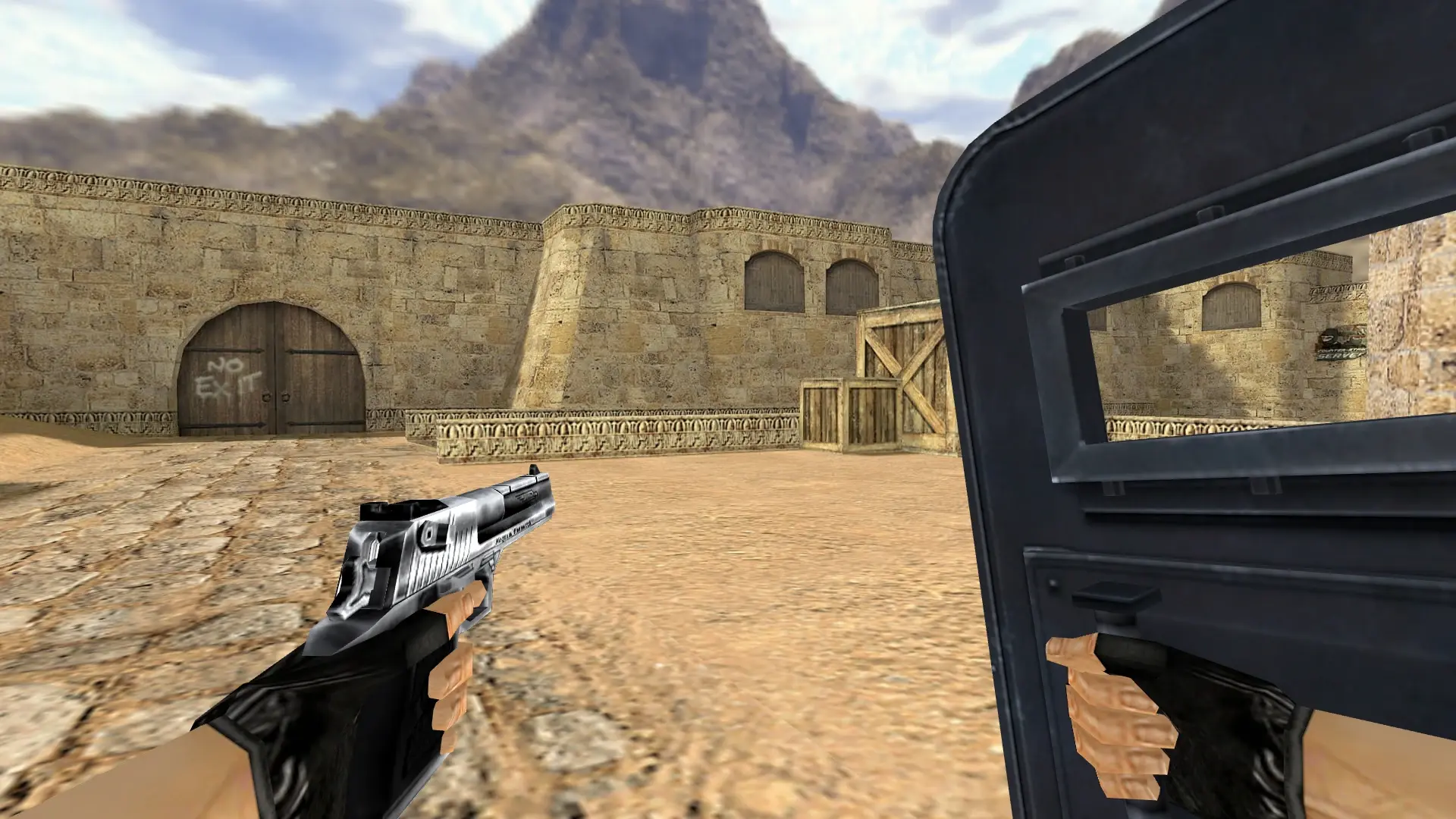 Police Camo Carbon Shield — de_dust2 (first person)