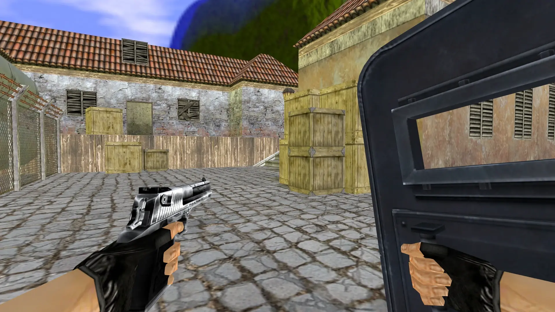 Police Camo Carbon Shield — de_inferno (first person)