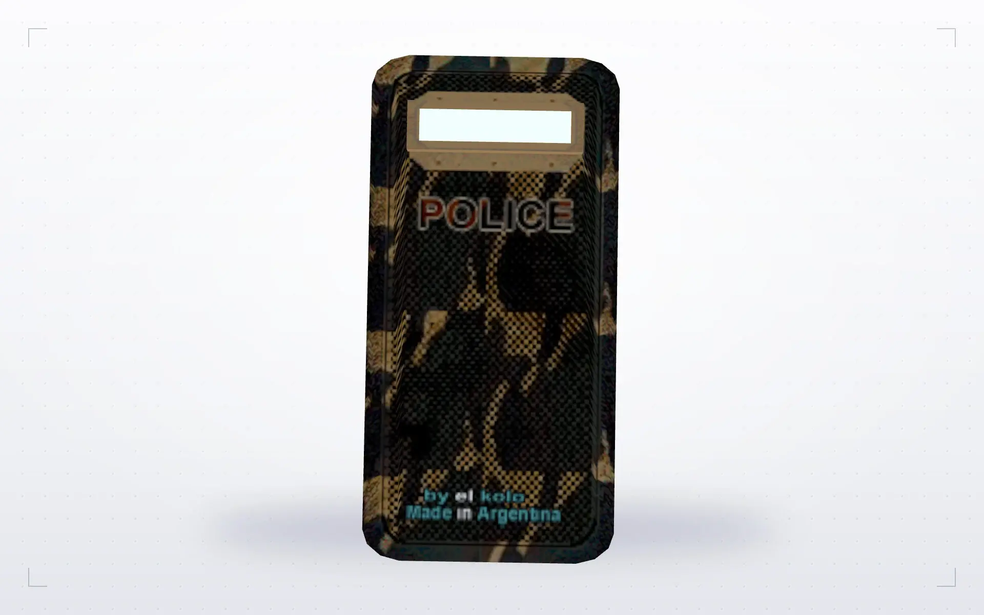 Police Camo Carbon Shield — top view
