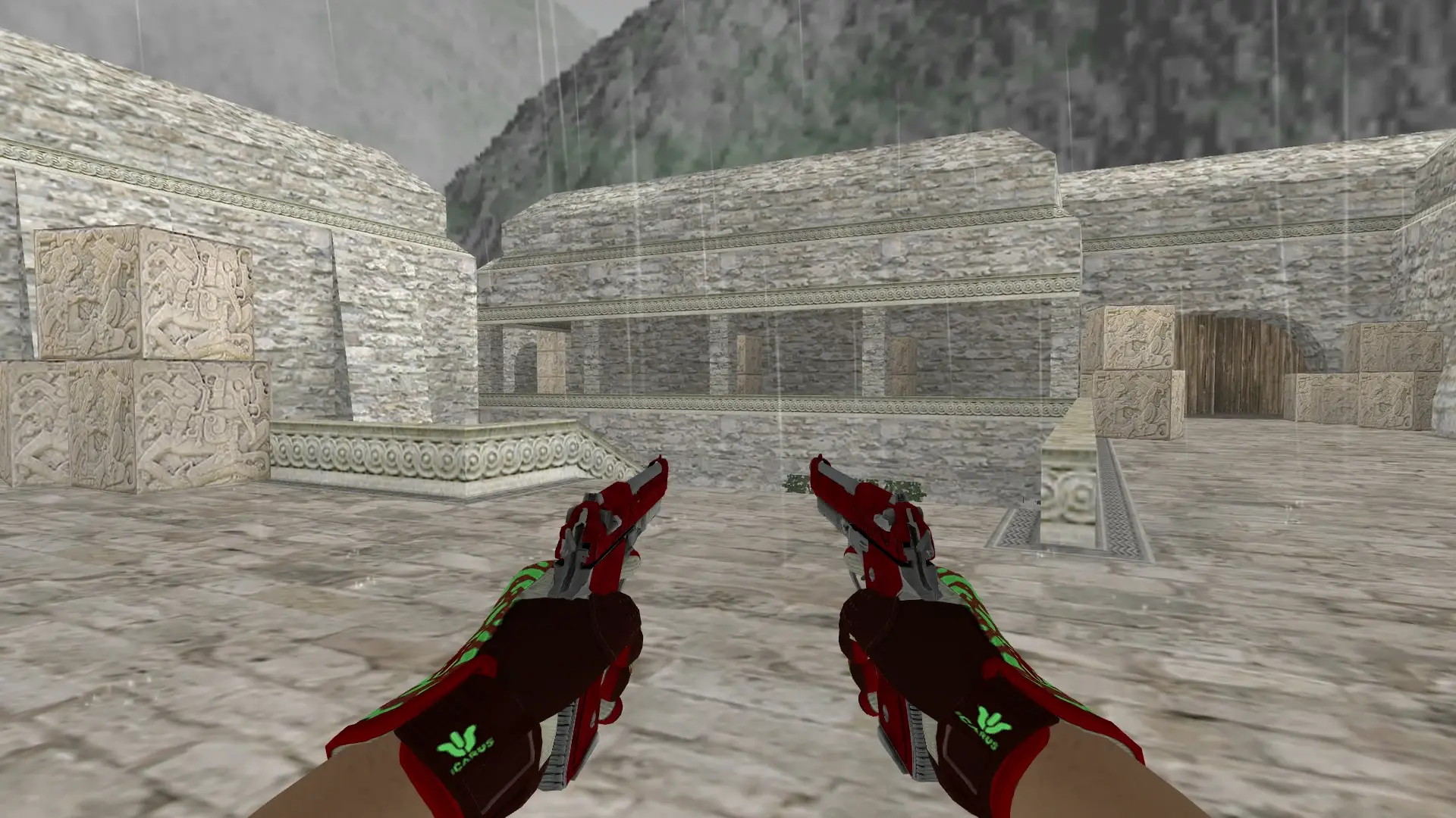 Dual Berettas — Sport Gloves Bronze Morph Pack — de_aztec (first person)
