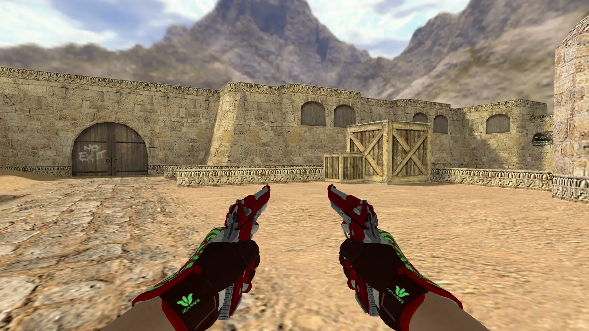 Dual Berettas — Sport Gloves Bronze Morph Pack — de_dust2 (first person)