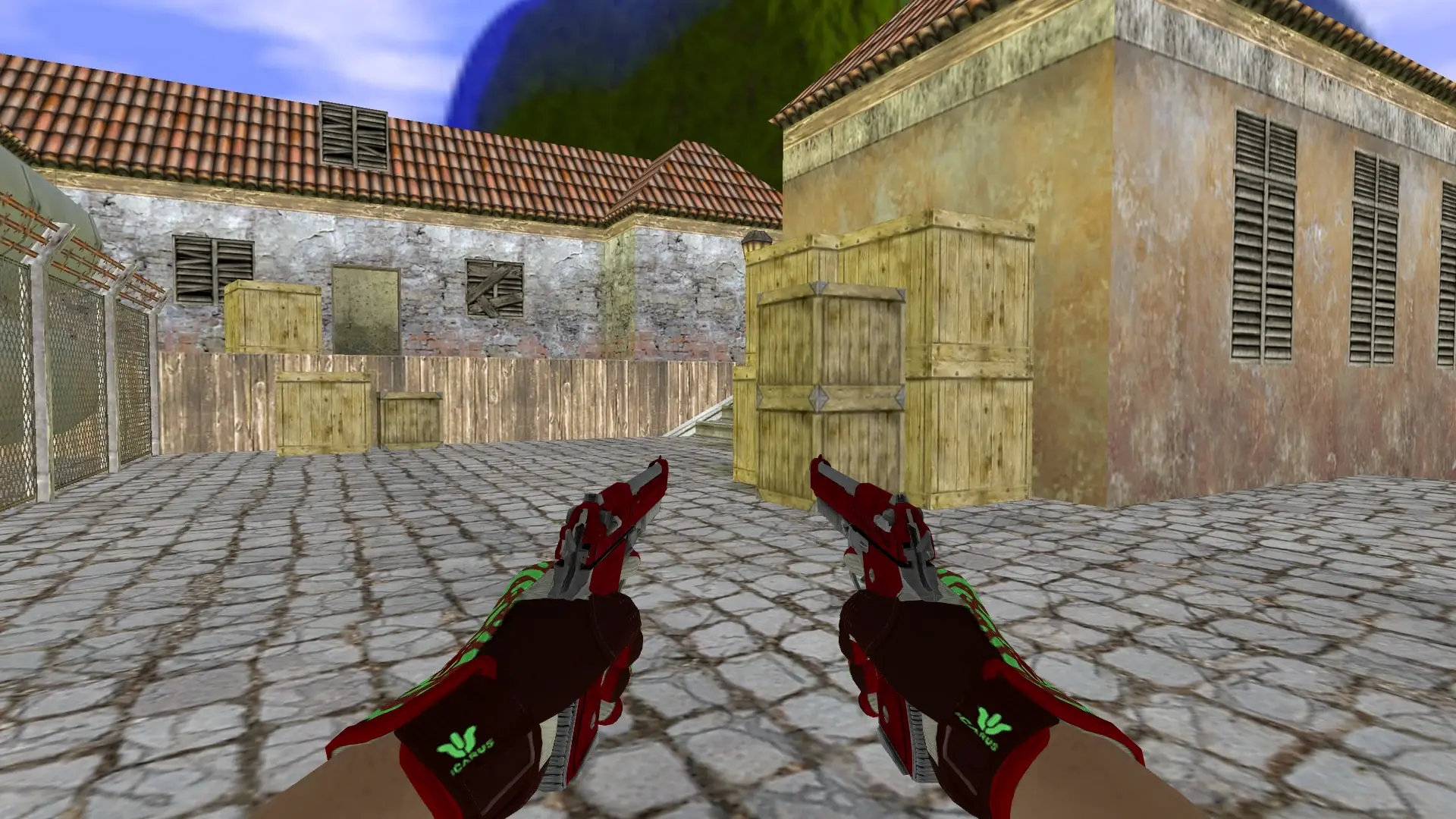 Dual Berettas — Sport Gloves Bronze Morph Pack — de_inferno (first person)