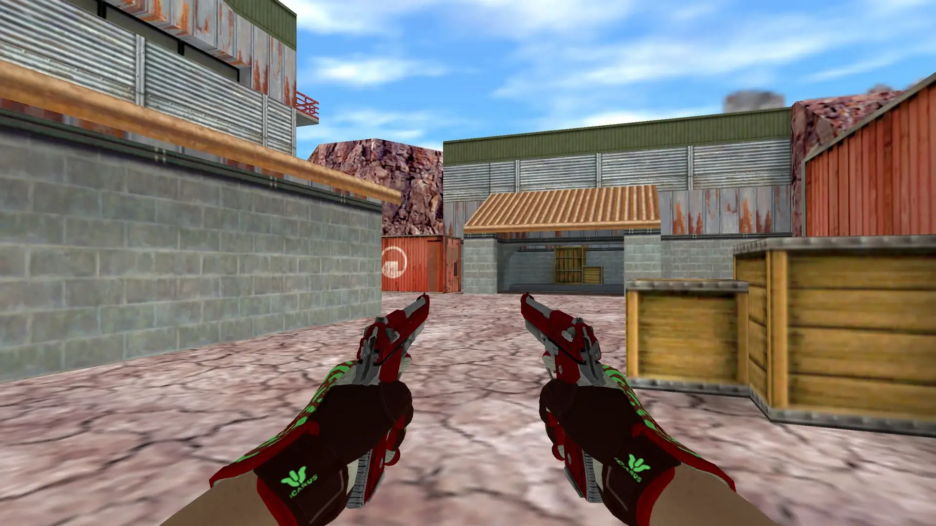 Dual Berettas — Sport Gloves Bronze Morph Pack — de_nuke (first person)