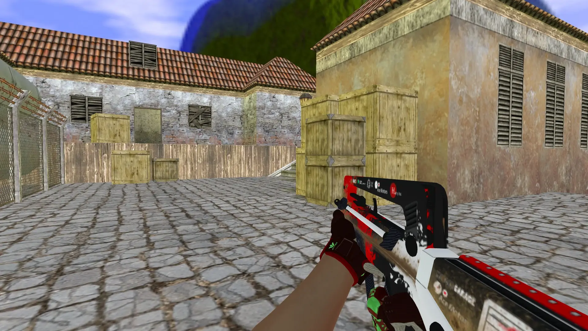 FAMAS — Sport Gloves Bronze Morph Pack — de_inferno (first person)