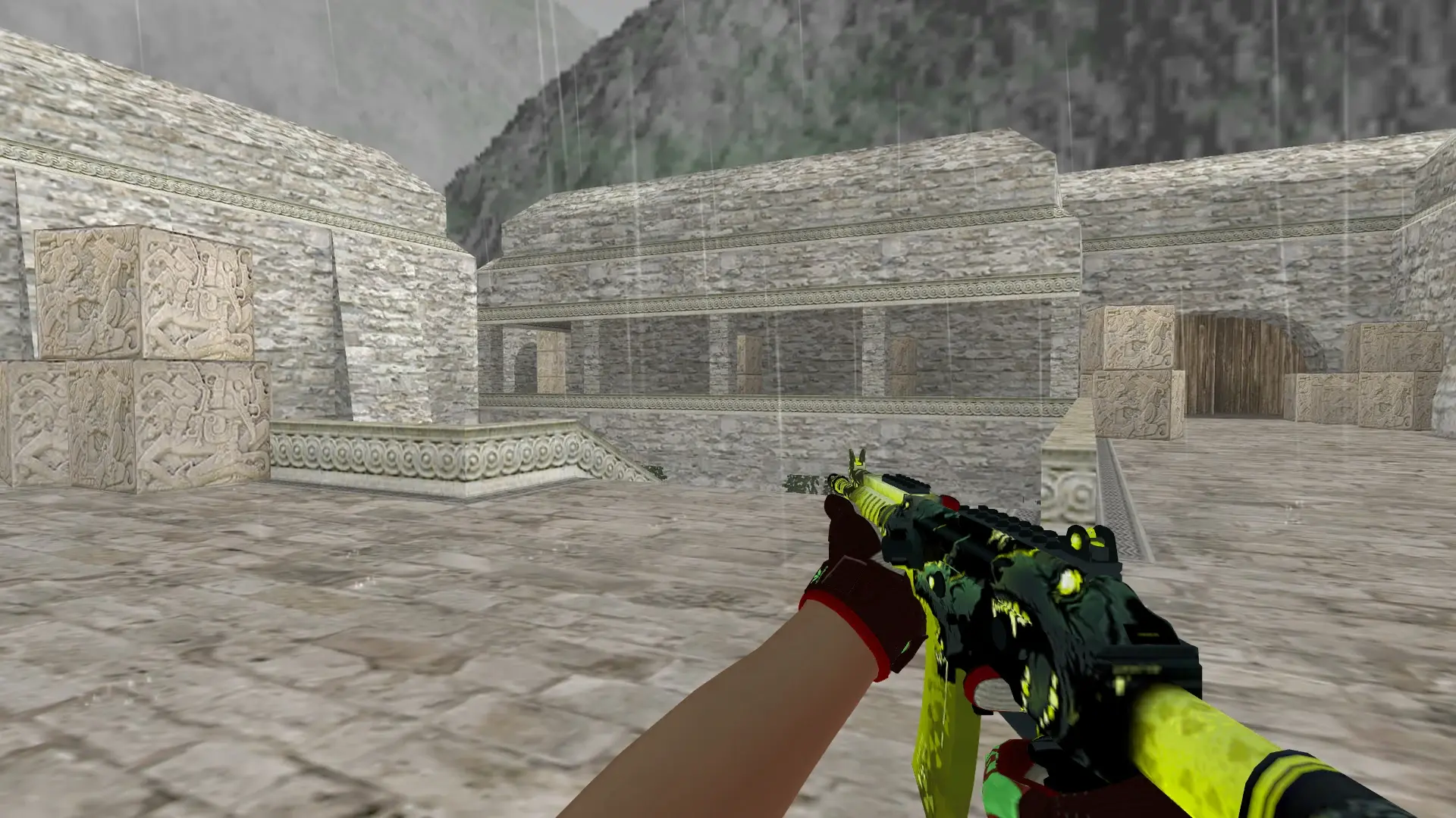 Galil AR — Sport Gloves Bronze Morph Pack — de_aztec (first person)