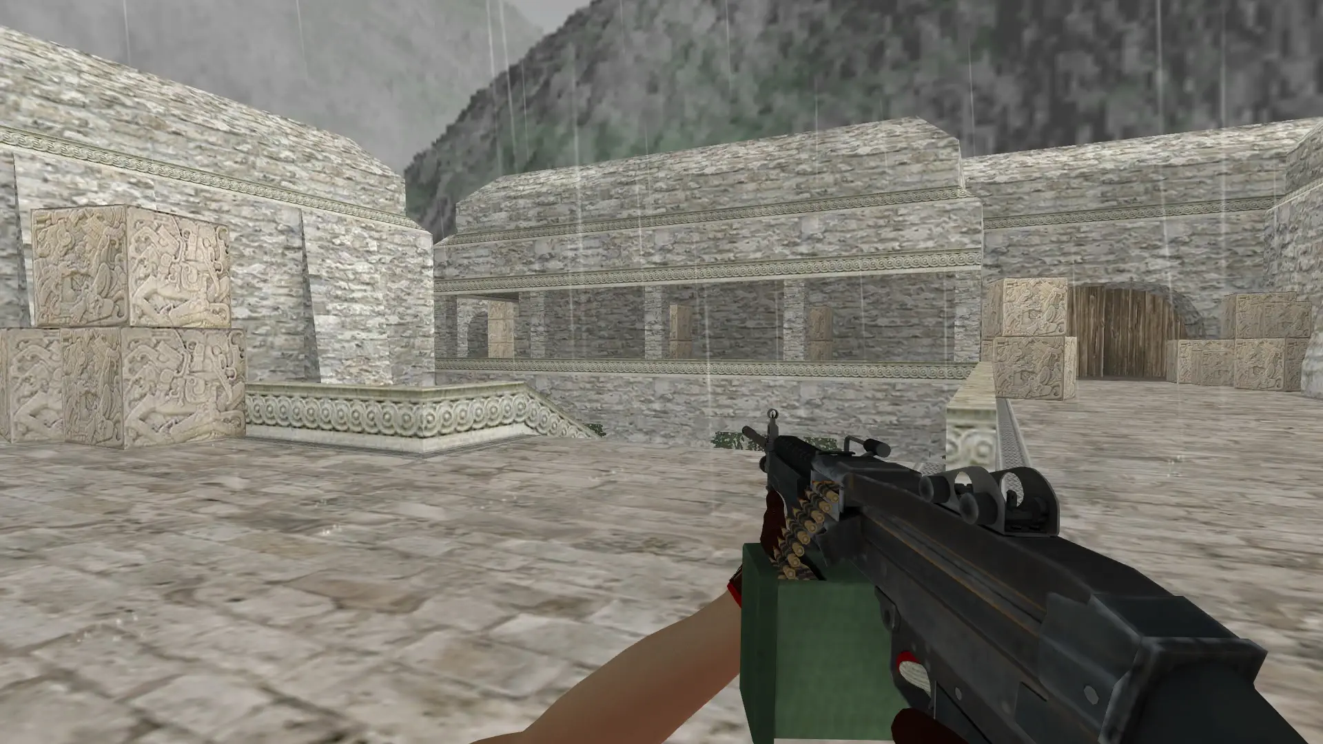 M249 — Sport Gloves Bronze Morph Pack — de_aztec (first person)