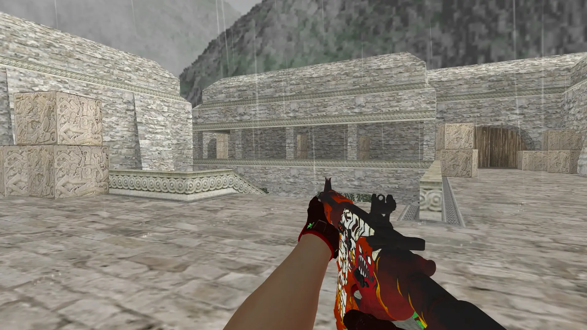 M4A1 — Sport Gloves Bronze Morph Pack — de_aztec (first person)