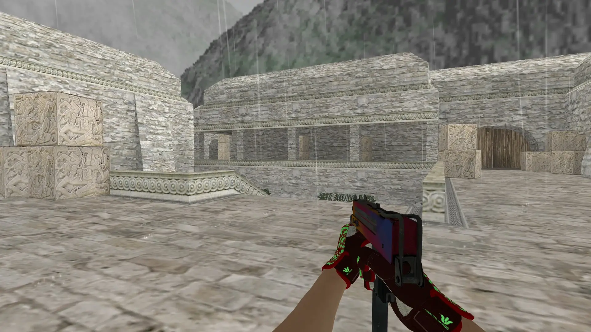 MAC-10 — Sport Gloves Bronze Morph Pack — de_aztec (first person)
