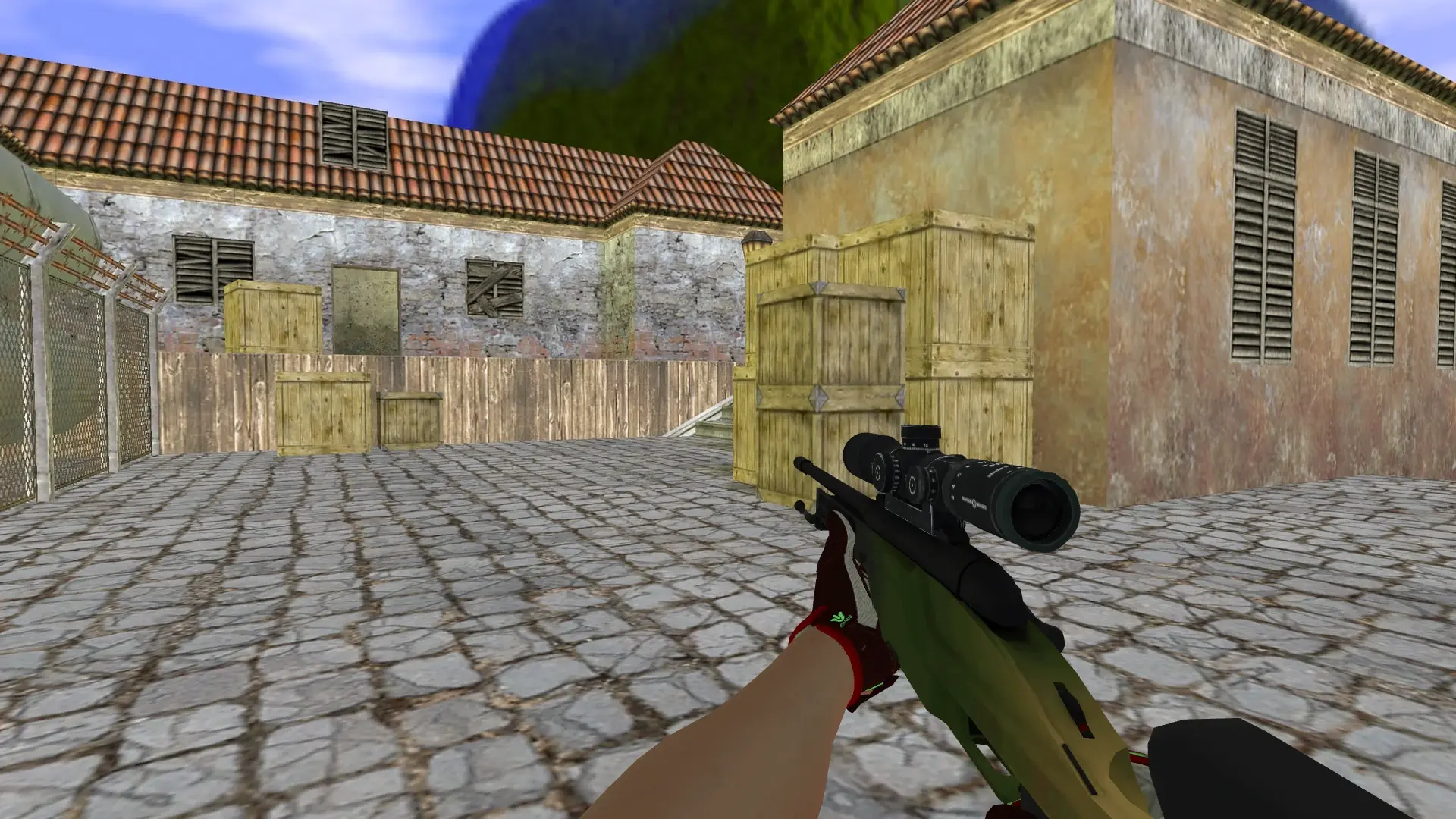 Scout — Sport Gloves Bronze Morph Pack — de_inferno (first person)
