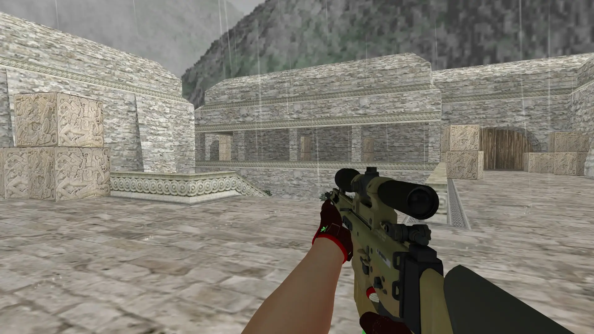 SG550 — Sport Gloves Bronze Morph Pack — de_aztec (first person)