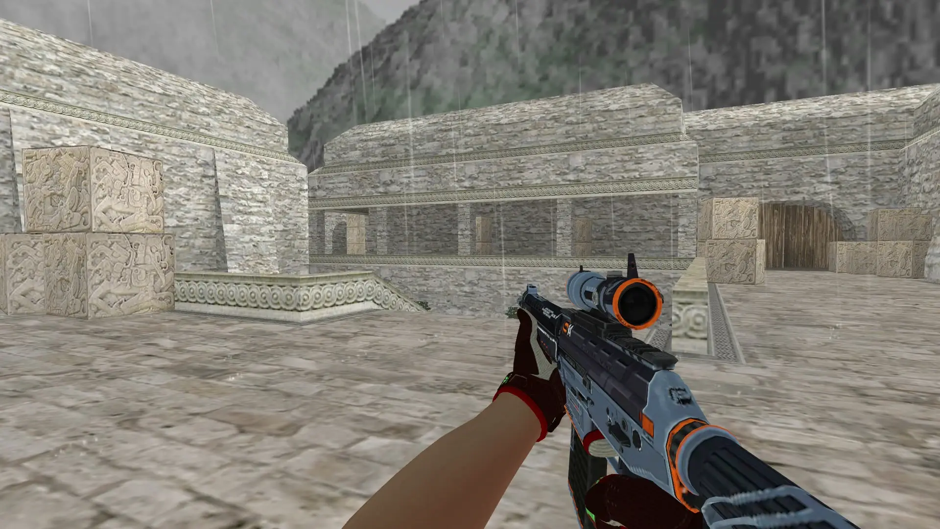 SG552 — Sport Gloves Bronze Morph Pack — de_aztec (first person)