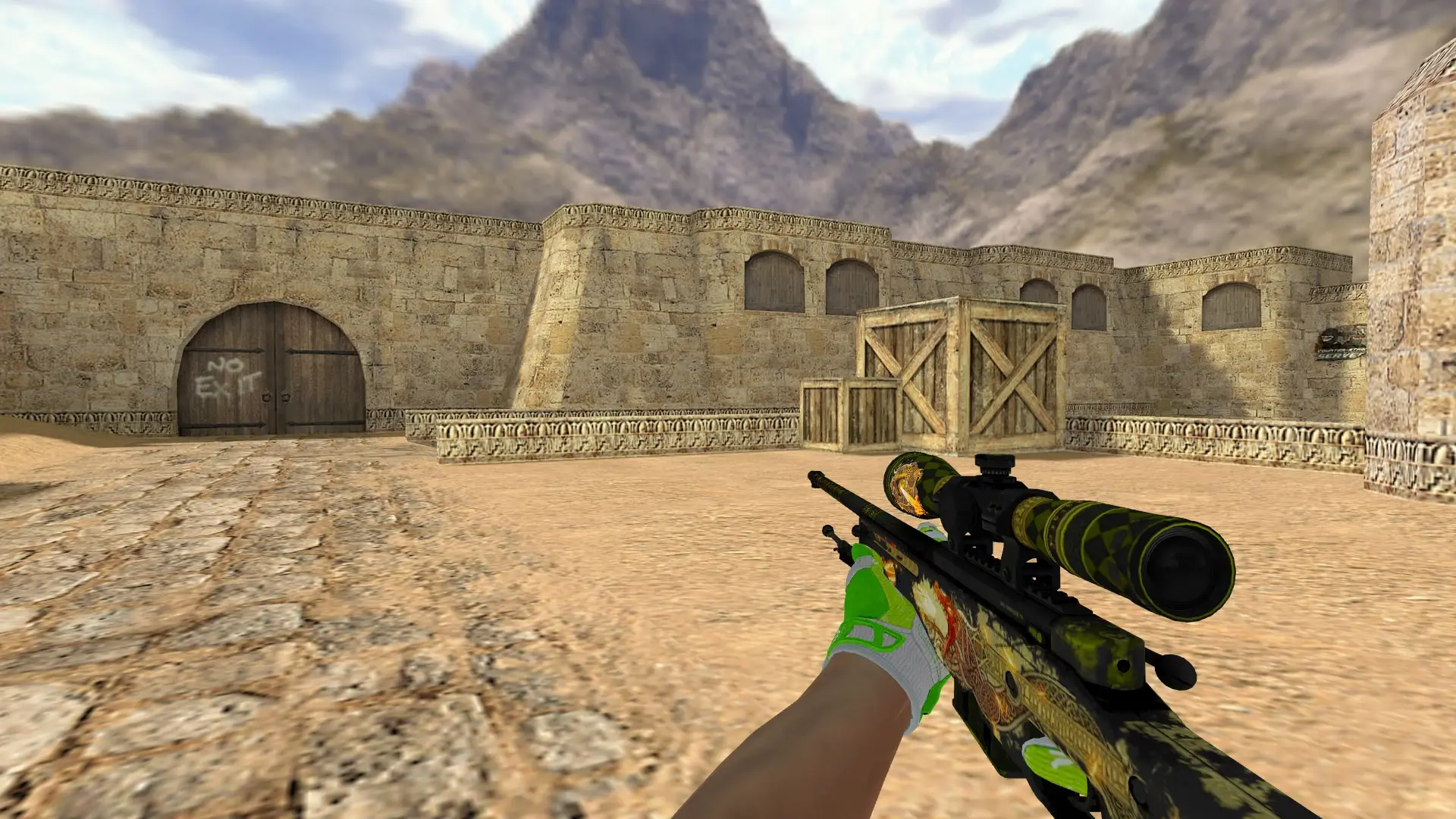 AWP — Hedge Maze and Fracture Case Pack — de_dust2 (first person)