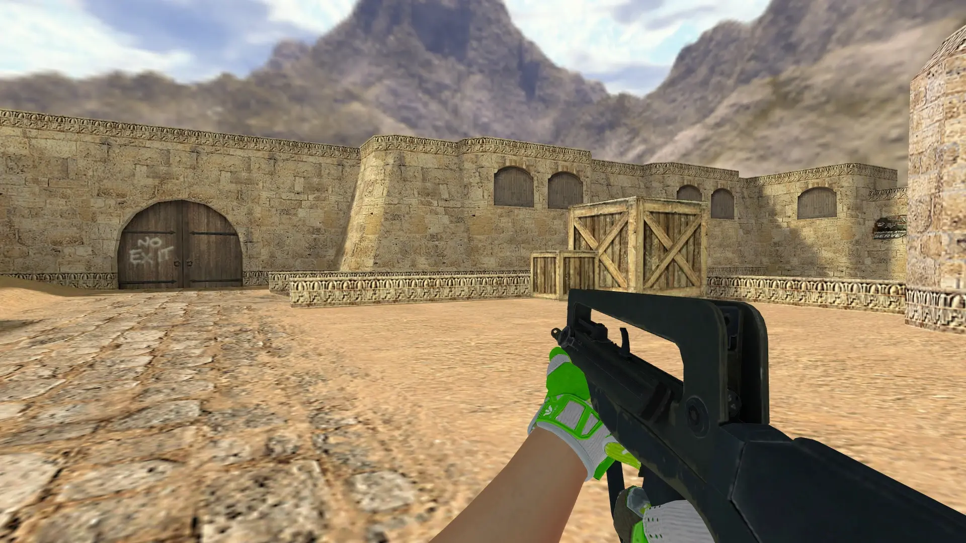 FAMAS — Hedge Maze and Fracture Case Pack — de_dust2 (first person)