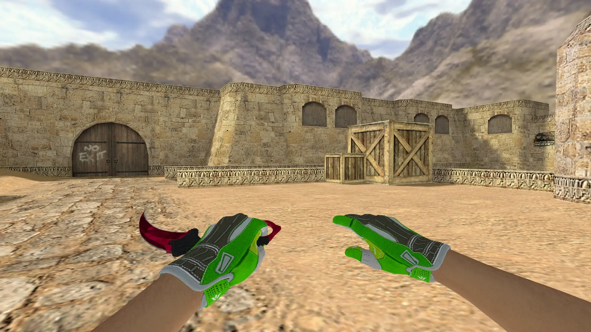 Knife — Hedge Maze and Fracture Case Pack — de_dust2 (first person)
