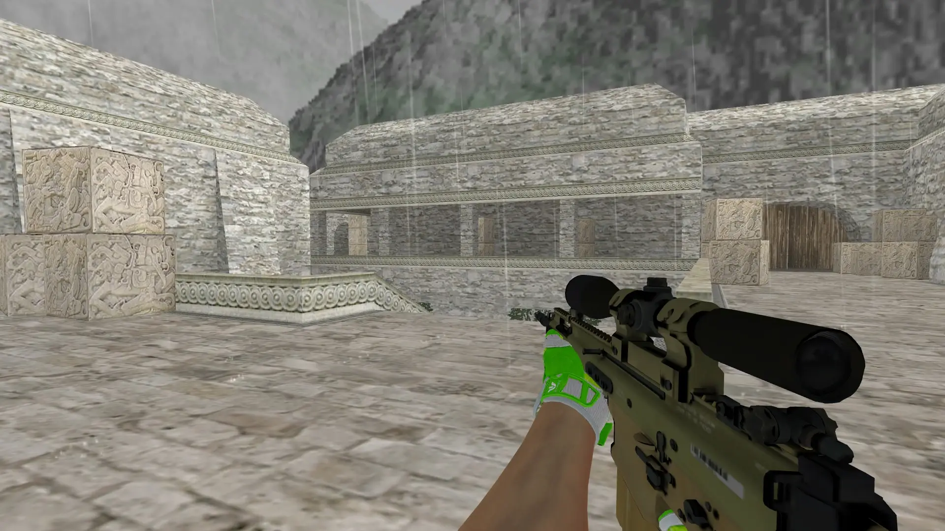SG550 — Hedge Maze and Fracture Case Pack — de_aztec (first person)