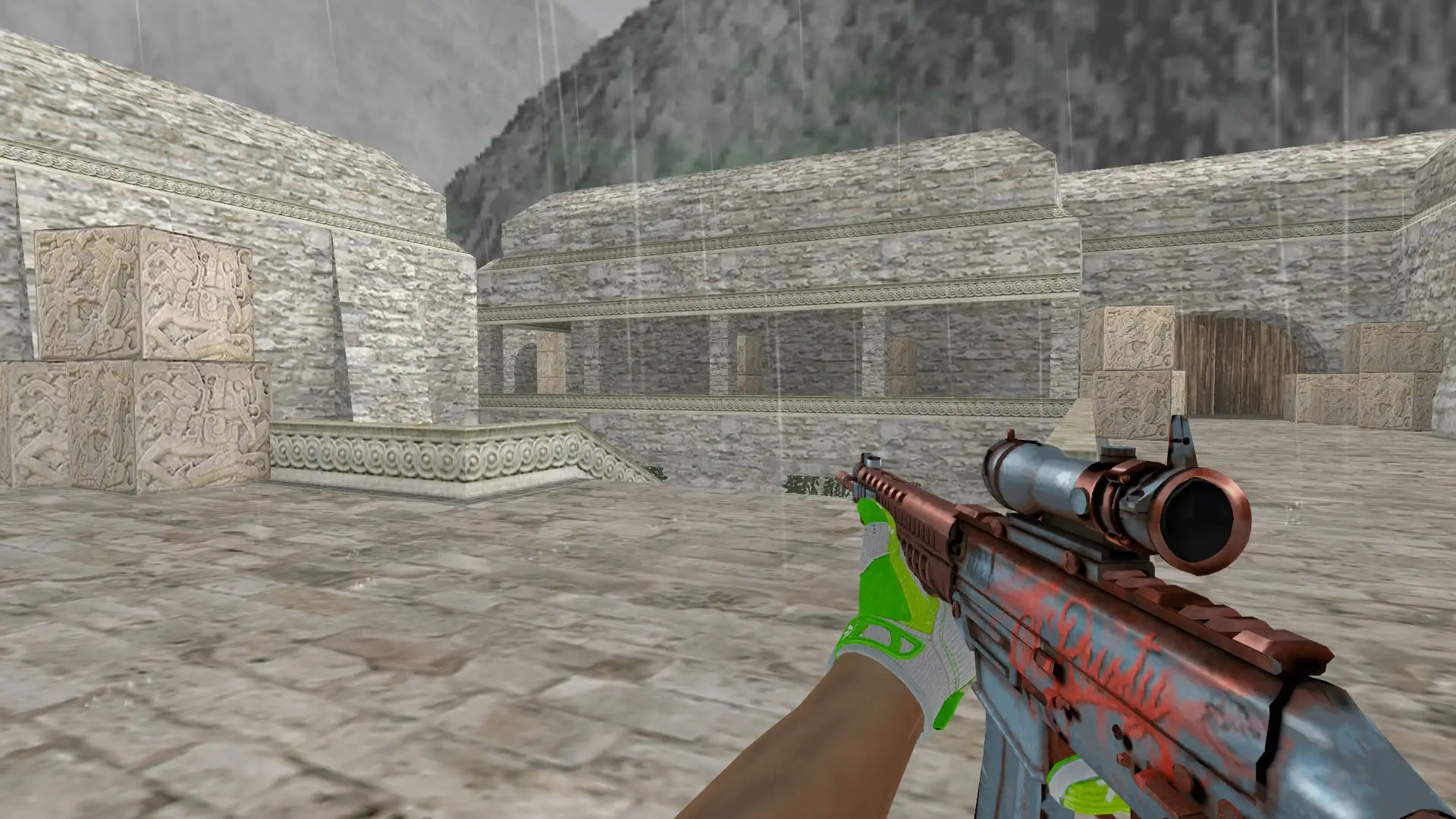 SG552 — Hedge Maze and Fracture Case Pack — de_aztec (first person)