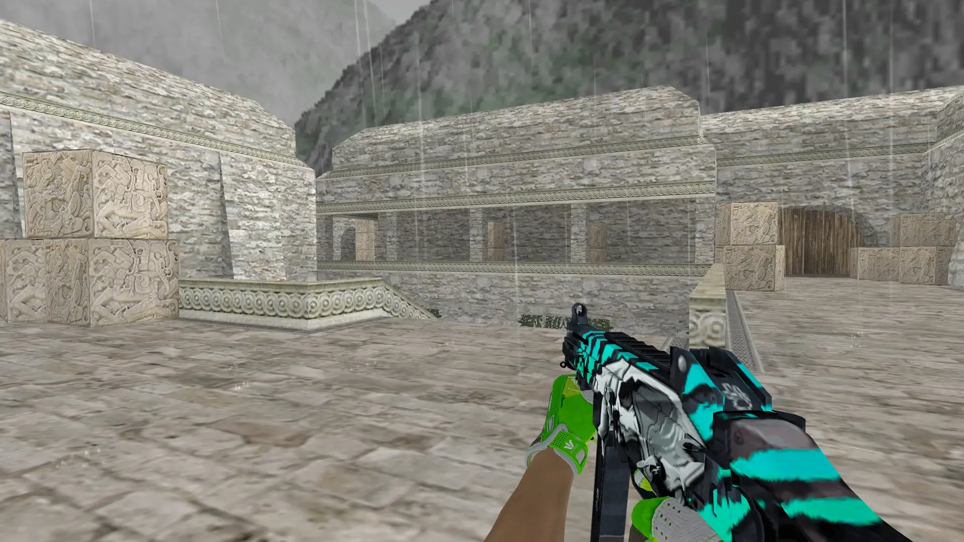 UMP-45 — Hedge Maze and Fracture Case Pack — de_aztec (first person)