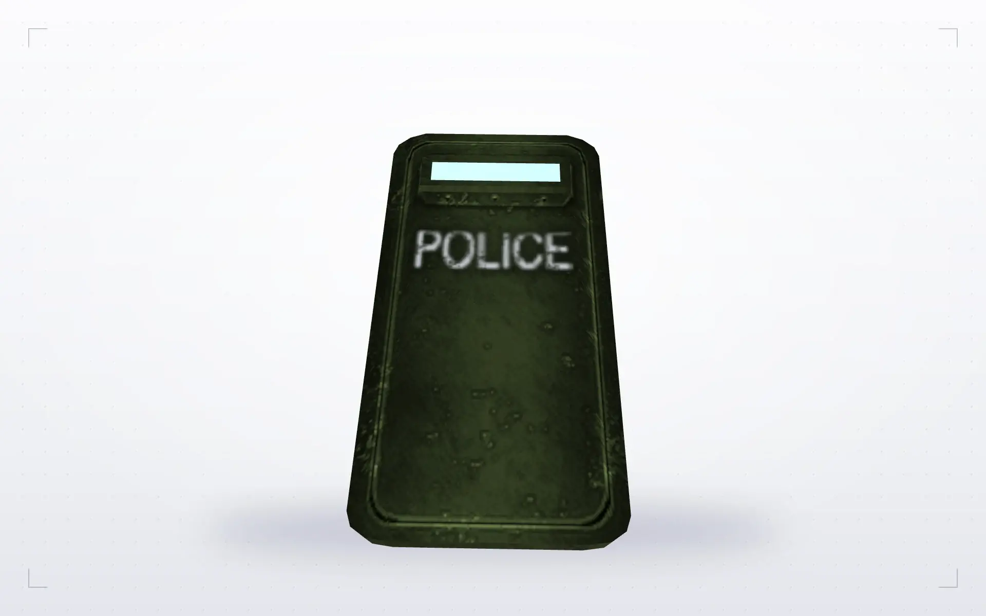 Green Police Shield — top view