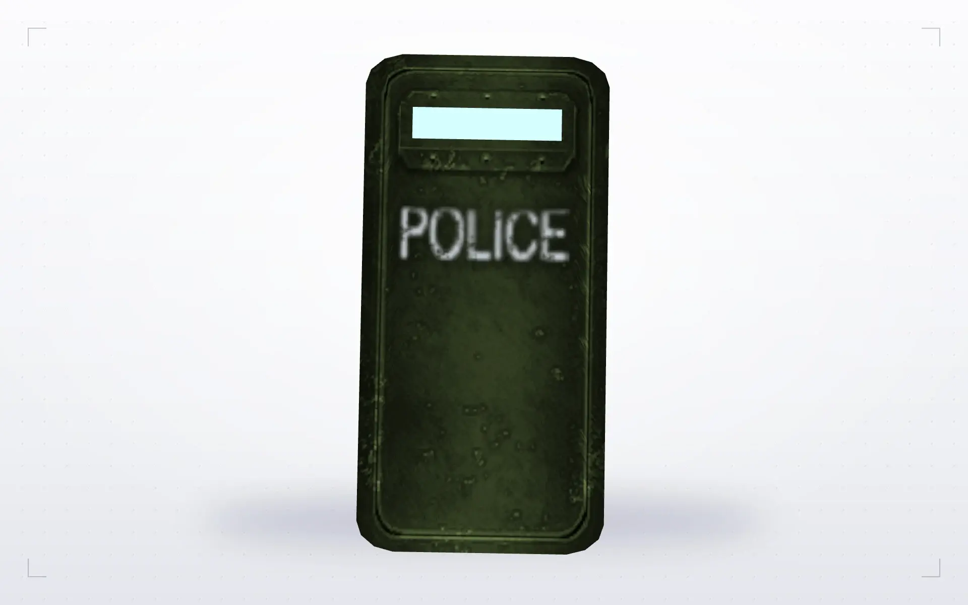 Green Police Shield — top view