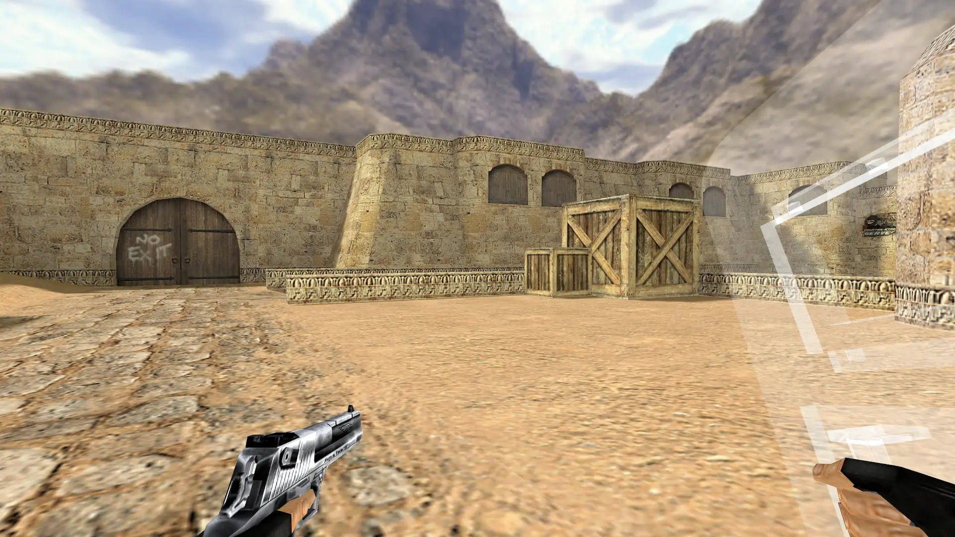 Transparent Shield — de_dust2 (first person)