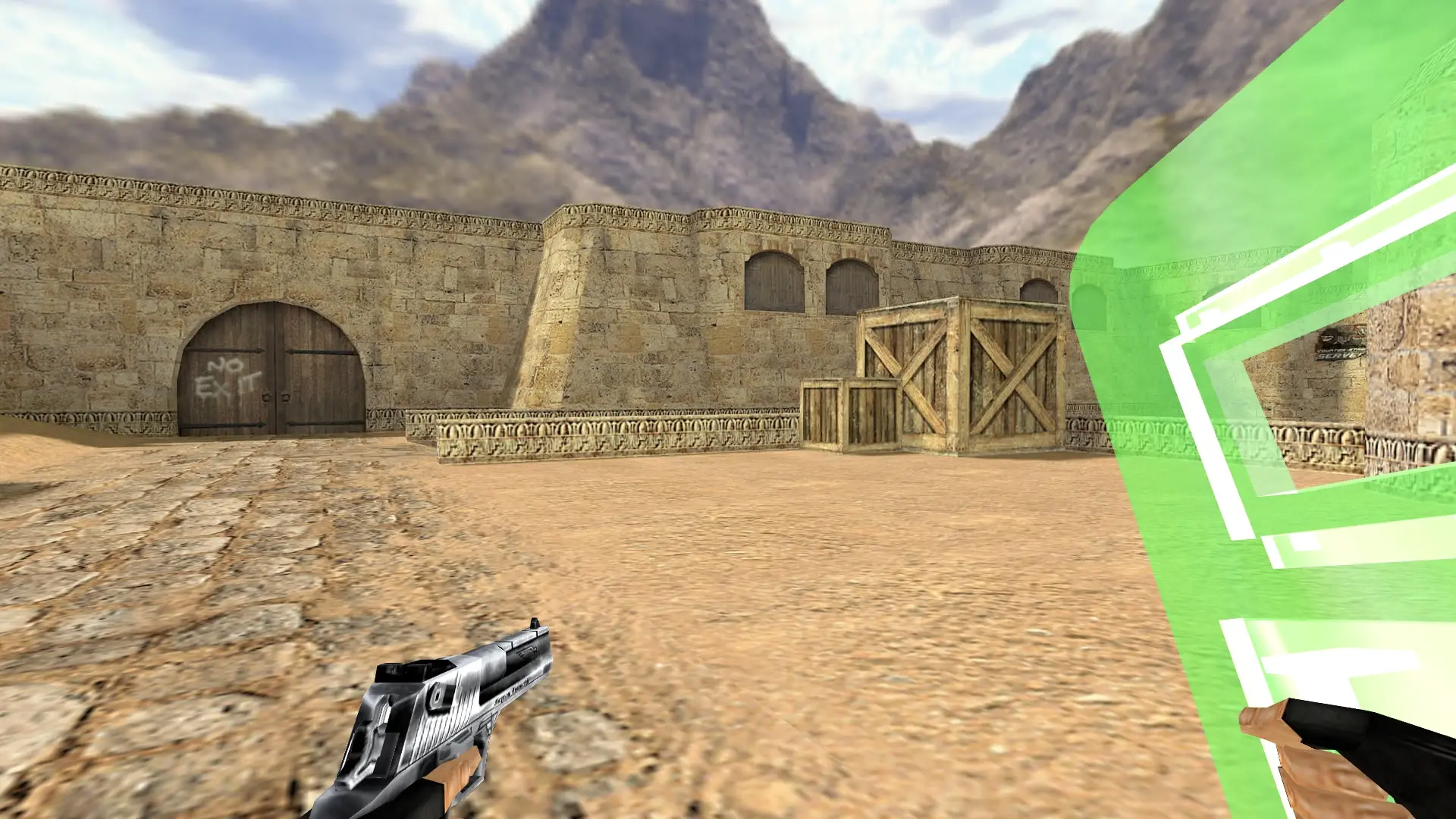 Minecraft Creeper Shield — de_dust2 (first person)