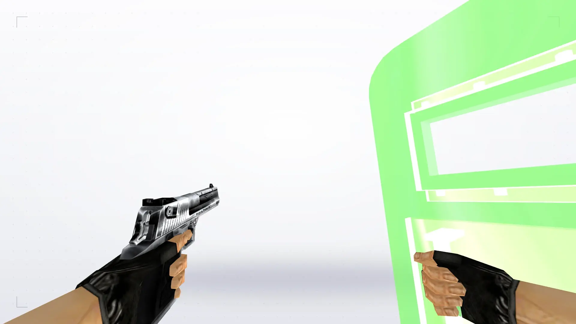 Minecraft Creeper Shield — first person