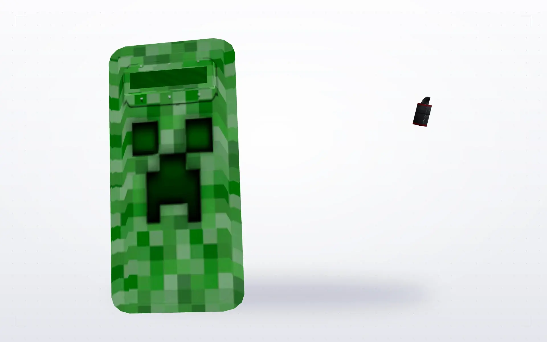 Minecraft Creeper Shield — top view