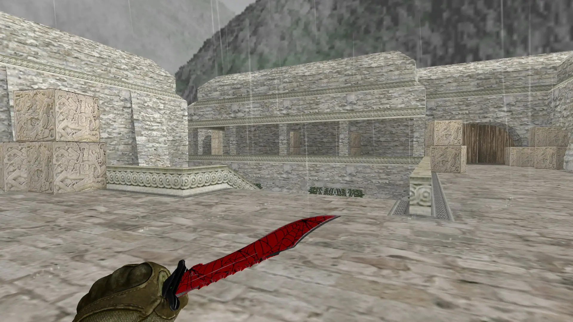 Bowie Knife | Crimson Web — de_aztec (first person)