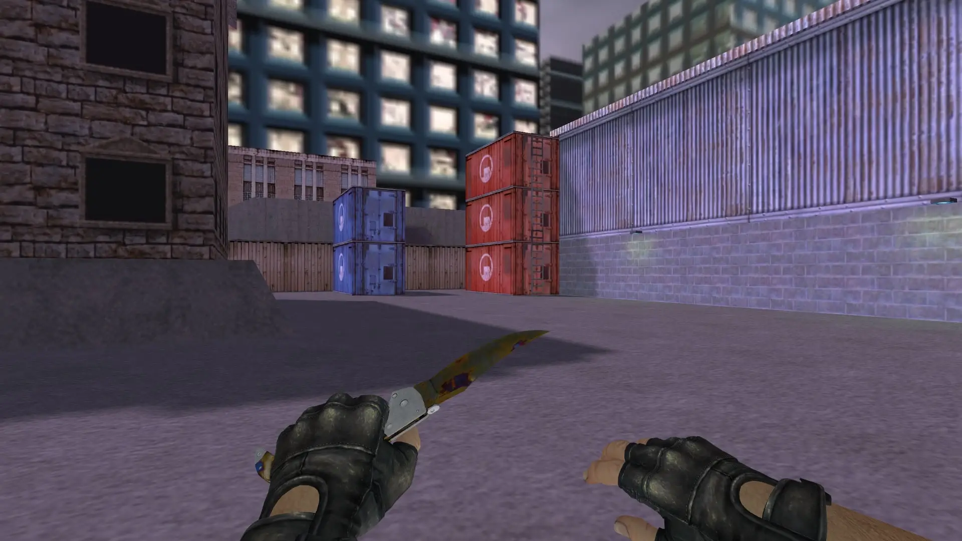 Falchion Knife | Case Hardened — cs_assault (first person)