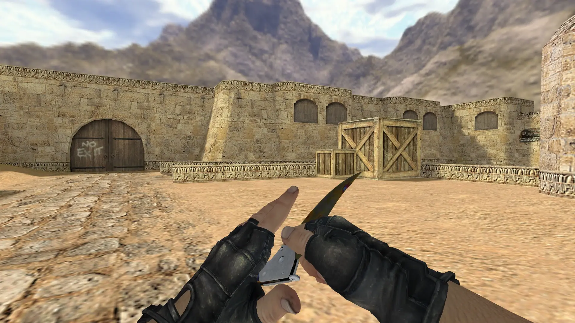 Falchion Knife | Case Hardened — de_dust2 (first person)
