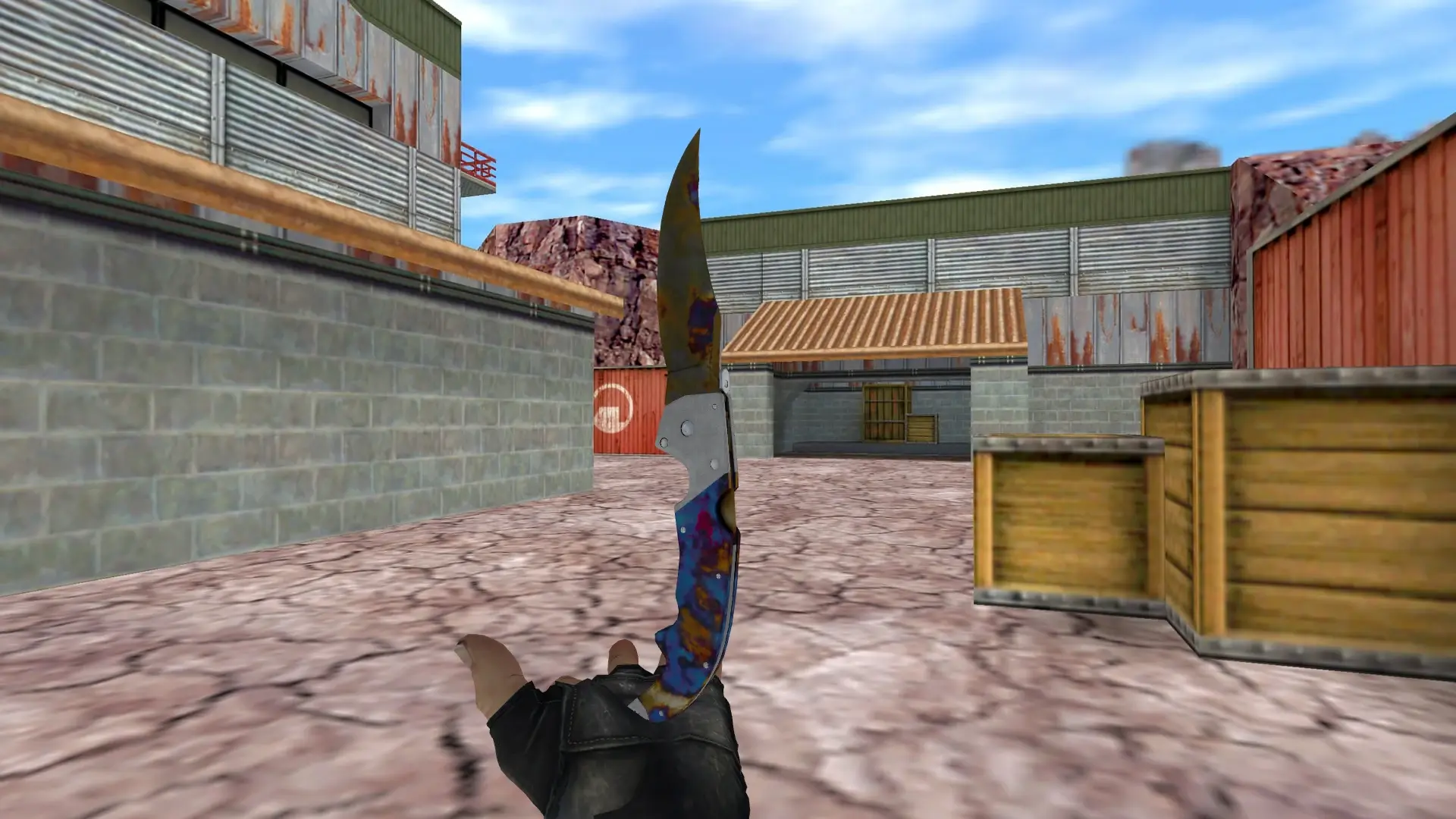 Falchion Knife | Case Hardened — de_nuke (first person)