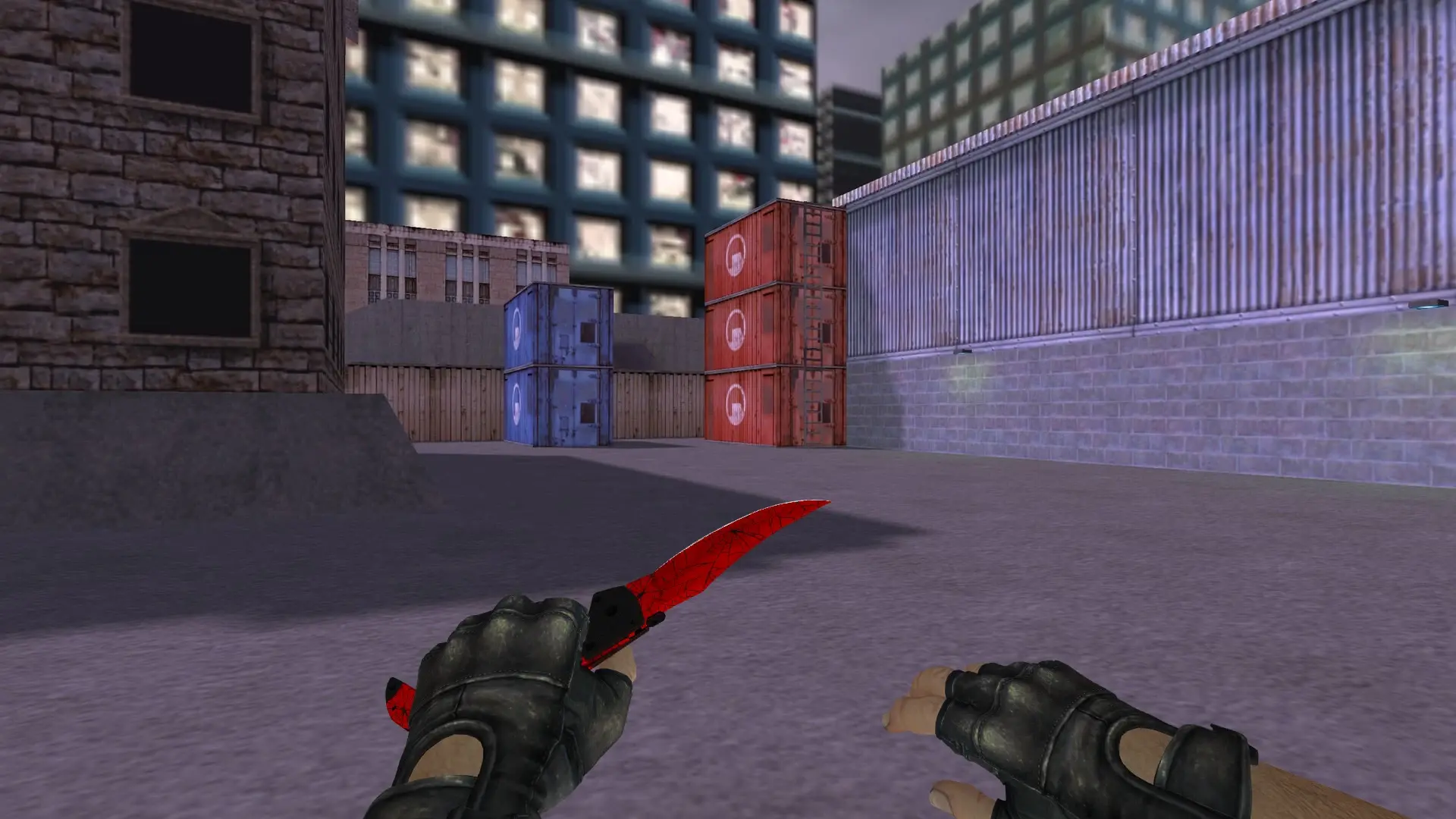 Falchion Knife | Crimson Web — cs_assault (first person)