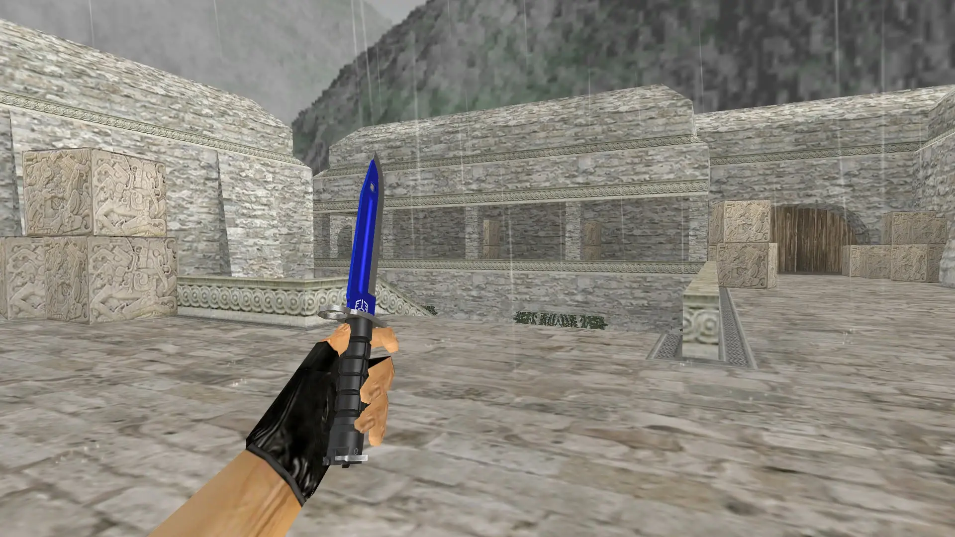 Bayonet | Automatic Blue — de_aztec (first person)