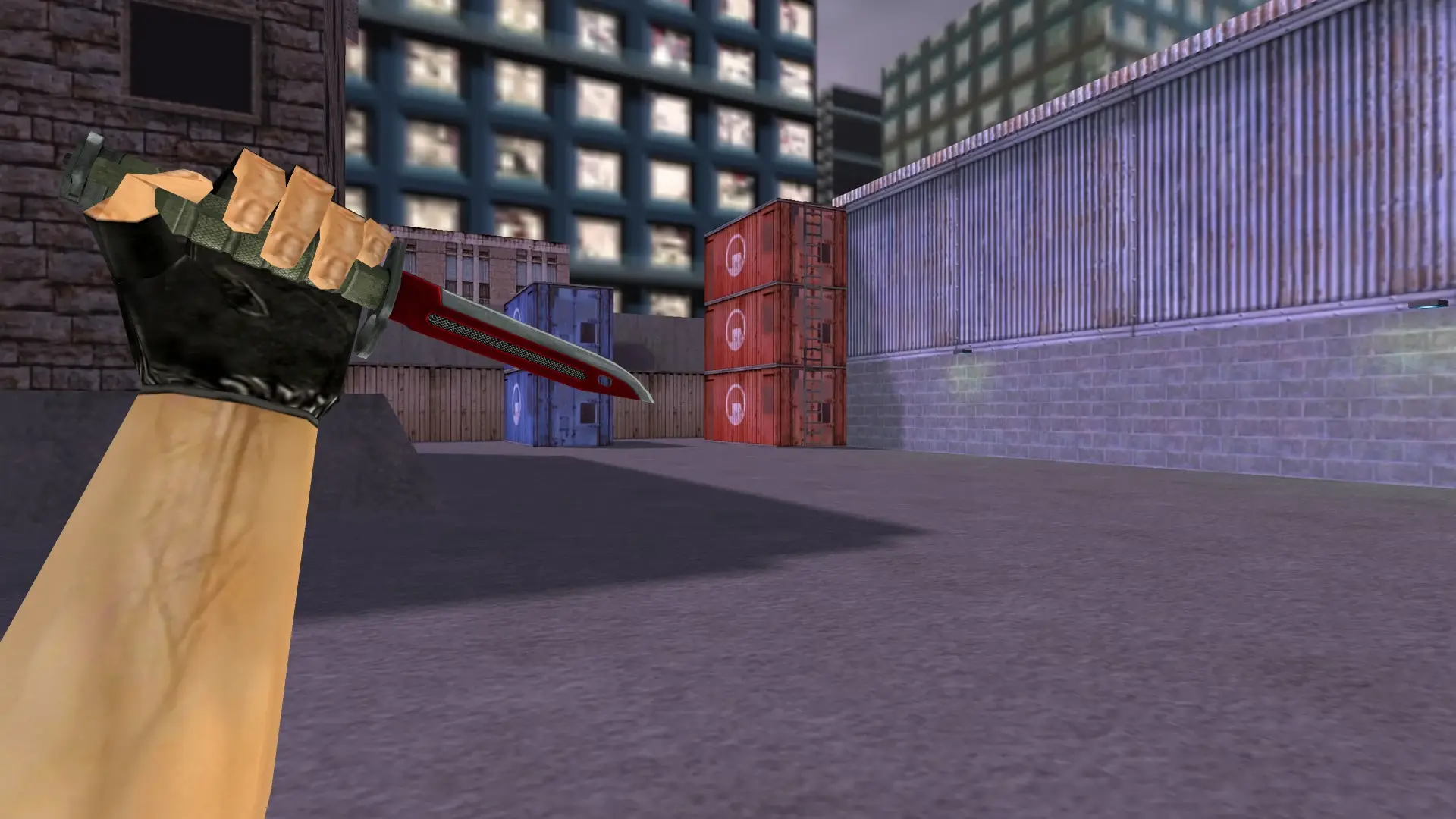 Bayonet | Autotronic, default gloves — cs_assault (first person)