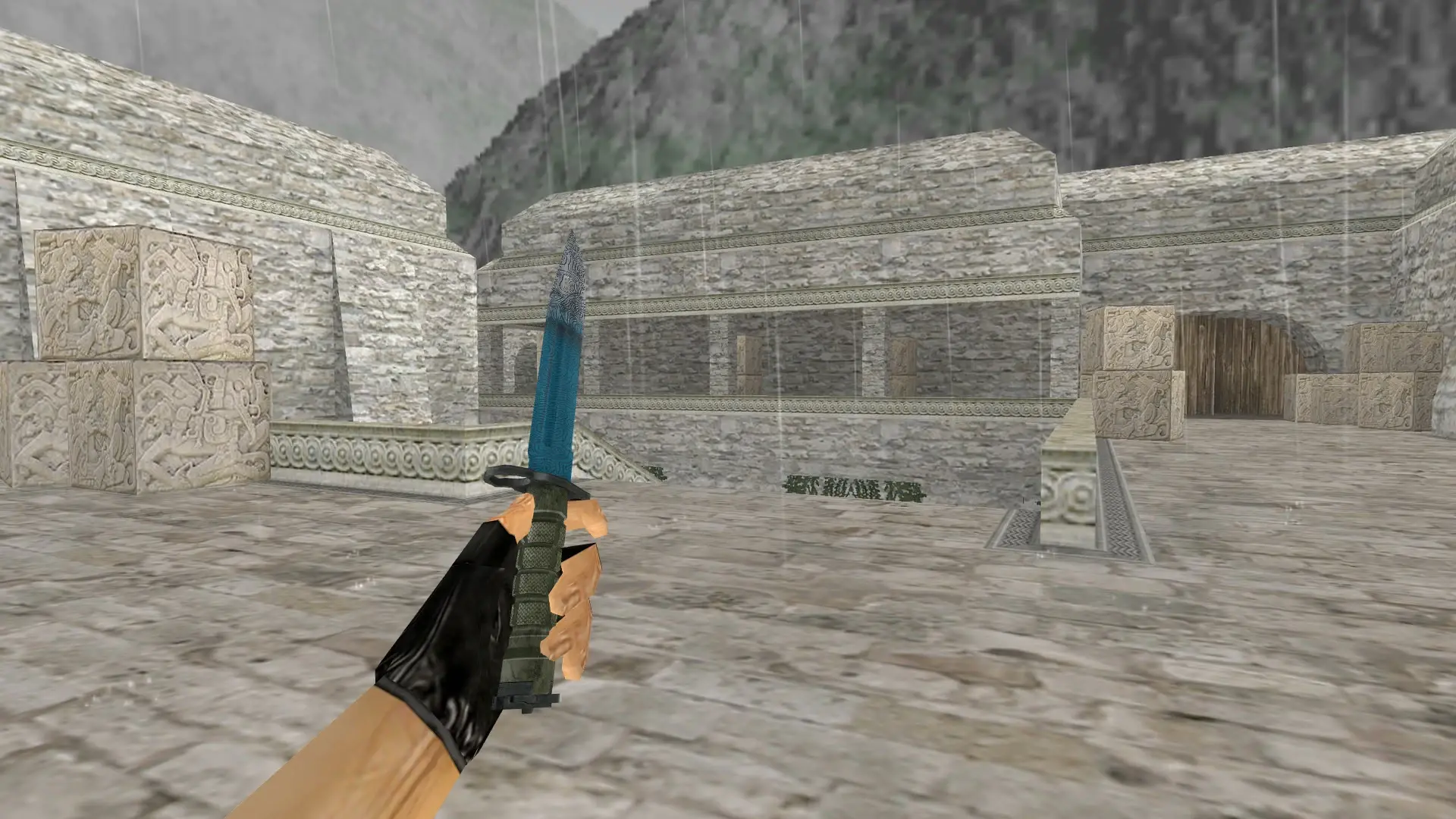 Bayonet | Bark Beetle Blue — de_aztec (first person)